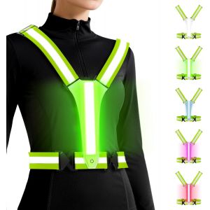 Gilet De S&eacute;curit&eacute; Led, Rechargeable Par Usb - Gilet R&eacute;fl&eacute;chissant Pour V&eacute;lo Gilet De S&eacute;curit&eacute; De Course &Agrave; Pied Pour Hommes Et Femmes, 3 Modes, Pour Le Jogging, La Randonn&eacute;e Et Plus Encore - Neuf