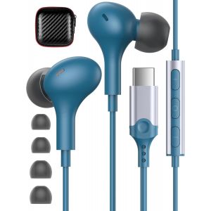 LORANKA-&Eacute;couteurs USB C pour Samsung Galaxy A34 A54 A53 A33 5G S23 Ultra S22 S21 FE S20 Casque USB C avec microphone HiFi St&eacute;r&eacute;o &Eacute;couteurs USB C In-Ear avec fil pour Pixel 7a 6a 7 6 Pro OnePlus 11 10 - Neuf