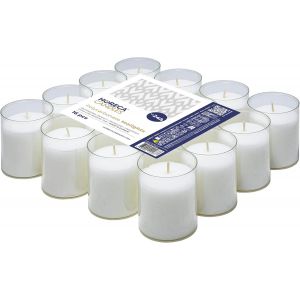 Bougie Chauffe Plat Longue Durée 24 Heures - Blanc - Lot de 16 Bougies Blanches non Parfumées - Pour Décoration, Mariage, Parities - Neuf