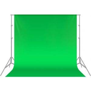 Fond vert pliable 3¿m¿×¿1¿m en polyester, écran vert pour studio photo, tissu lavable en machine, poids 0,5¿kg, installation facile avec barre horizontale - Neuf