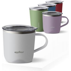 CMWS-eppiLungo Tasse isotherme en acier inoxydable, Mug isotherme, Mug &agrave; caf&eacute;, 220 ml, 280 ml avec couvercle, pour caf&eacute; et th&eacute; (Crayon Grey, 220 ml) - Neuf