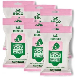 Jgd-Lingettes Pour Chien &iquest; Sans Plastique, 20 Lingettes X 6 Packs De Voyage, Parfum Noix De Coco, Pour Pattes, Corps Et Fesses &iquest; Lingettes De Toilettage &Agrave; Base De Plantes - Neuf