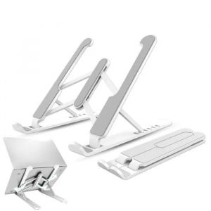 Support PC portable pliable de 7 &agrave; 17 pouces - Blanc - R&eacute;glage de hauteur et dissipation thermique - Neuf