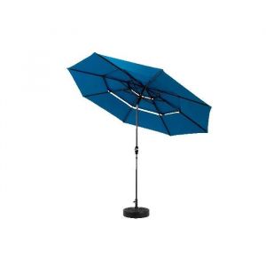 Parasol Ext&eacute;rieur Rectangulaire Double Face De 4,5 M Avec Manivelle (Bleu) (Sans Pied) - Neuf