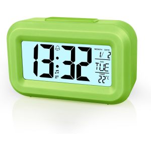 KAL-Réveil Digital,Réveil Numérique Réveil Digital À Piles Réveil Lcd Digital Miroir Grand Ecran Avec Température Date Clock 2 Alarme,Pour Maison Bureau - Neuf