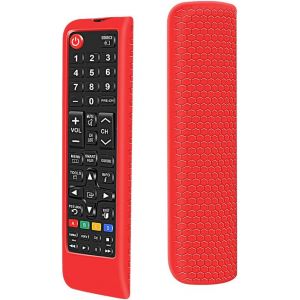 Housse Coque en Silicone pour Samsung TV Télécommande BN59 Series, Antichoc Antidérapant Remote Case Cover Étui de Protection pour Samsung TV Télécommande (Rouge) - Neuf