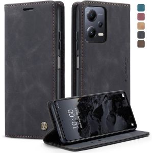 Maa-Coque Xiaomi Redmi Note 12 Pro 5g/Poco X5 Pro 5g Housse En Cuir Pu Premium Fentes Cartes Etui Pochette De Portefeuille Avec Fonction Support Case À Rabat Redmi Note 12 Pro 5g/X5 Pro 5g -Noir - Neuf
