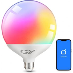 Ampoule Connectée Bluetooth Mesh Led E27 G150 18w 2880lm(Eq¿200w), Intelligente Dimmable Ampoule Multicouleurs Rgb + Blanc Chaud/Froid 2700k-6500k,Mode Musique¿Protégez Vos Yeux,Lot De 1 - Neuf