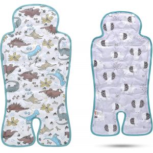 Lat Coussin Si&egrave;ge D&iquest;&Eacute;t&eacute; Pour Poussette, R&eacute;versible Coussin R&eacute;ducteur D&iquest;&Eacute;t&eacute; Pour Poussette, Coussin Soutien B&eacute;b&eacute; Avec Gel Rafra&icirc;chissant Pour Poussette Et Chaise Haute (Paresseux+Feuille) - Neuf