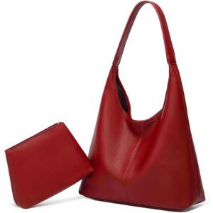 Sac &agrave; bandouli&egrave;re pour femme-Grand sac &agrave; main-&Eacute;tudiant universitaire-Sac &agrave; bandouli&egrave;re-En cuir-Large sangle-Ensemble de 2 pi&egrave;ces - Neuf