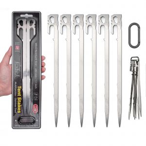 6 Pièce 11 Pouces En Acier Inoxydable De Piquets Pour Le Camping, Les Lourds Des Ancrages Au Sol Pour Équipement De Plein Air - Neuf