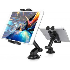 TIANYI-Support Tablette Voiture, Rotatif &agrave; 360&deg; Support iPad Ventouse Voiture Tableau de Bord et Pare-Brise pour 5,5 &agrave; 9 Pouces Tablette T&eacute;l&eacute;phone - Neuf