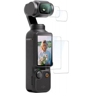 JGD-Verre Tremp&eacute; pour Dji Osmo Pocket 3, 2 Pi&egrave;ces vitre en verre tremp&eacute;, 2 Pi&egrave;ces protection d'objectif, Haute Sensibilit&eacute;, Sans Bulless verre tremp&eacute; film - Neuf