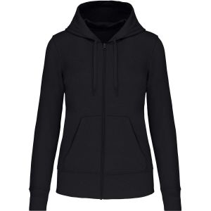 Sweat &Agrave; Capuche Zipp&eacute; &Eacute;coresponsable - Femme - K4031 - Noir - Neuf