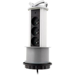 Bloc 3 Prises 16A 2P+T escamotable câblé HO5VV-F 3G1-1,60m- - Neuf