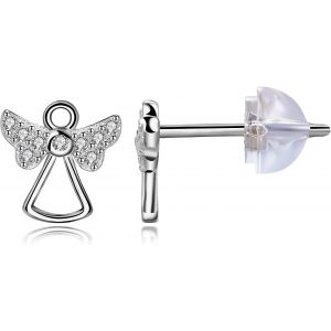 Kalhx-Boucles D'oreilles Clous Ange Gardien En Argent Sterling 925 - Neuf