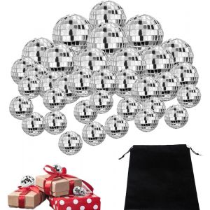 35 Pièces Boule Disco Deco Mini Boule Disco Decoration Sphère À Facettes Miroir Réfléchissante Effet Lumineux Accessoire Fête Anniversaire Décoration Mariage - Neuf