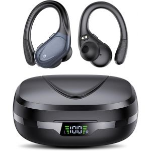 Ecouteurs Bluetooth Sans Fil Sport, 60H Casque Bluetooth 5.3 Avec Cvc8.0 Antibruit, Ecouteurs Sans Fil Avec 4 Enc Mic, Ipx7 &Eacute;tanche Oreillette Bluetooth, &Eacute;couteurs Bluetooth Pour Running Noir - Neuf