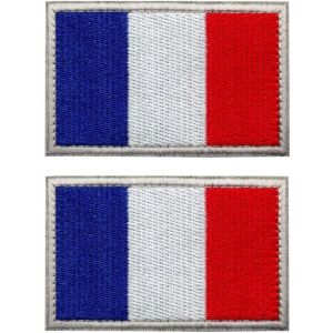Patchs Militaires - 8 X 5 Cm - Lot De 2 Patchs Drapeaux À Coudre Pour Sac À Dos, Veste Militaire, Gilet Tactique Airsoft, 2 Patchs Brodés Pour Vêtements Enfants (France) - Neuf