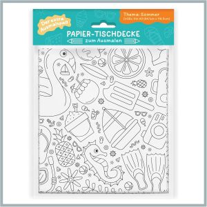 Sjzg-Nappe Avec Des Motifs Estivaux &Agrave; Colorier - Pour La Table Des Enfants - Super Activit&eacute; Pour Les Jours Chauds D'&eacute;t&eacute; - A0 (84,1 &times; 118,9 Cm) - Neuf