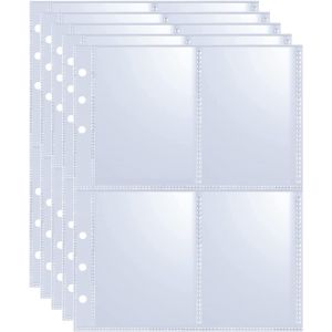 Mdy-Lot De 80 Pochettes À 640 Pochettes A5 À 6 Anneaux, 6,3 X 8,9 Cm, Protection Double Face 4 Poches, Feuilles De Cartes Photo Kpop Ultra Transparentes, Pochettes Pour Cartes De Jeu, Cartes Photo - Neuf