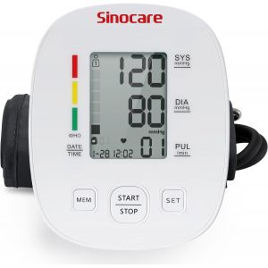 Tensiomètre Bras Électronique-Grand Écran Lcd-Alimentation Double-Taille De Brassard Réglable-Mémoire De 2 * 99,Tensiometre Bras Avec Fonction De Détection Battements Irréguliers (Blanc) - Neuf