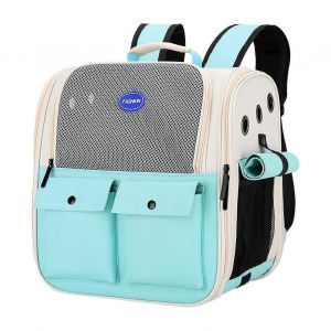 Chiot Sac &Agrave; Dos - Large Vert Mesh Respirant Chat Et Lapin De Transporteur Avec De Multiples Poches Pour L'ext&eacute;rieur De Voyage - Neuf