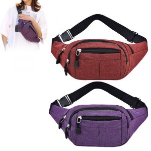 Lot de 2 sacs bandouli&egrave;re unisexes, sac banane, sac de poitrine, portefeuille de sport - Neuf