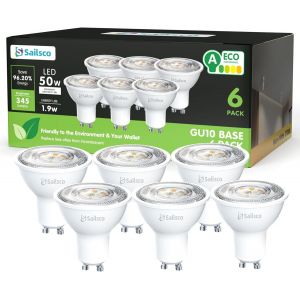 Classe A Ampoule Gu10 Led Blanc Chaud Spot,1.9W &Eacute;quivalent 50W,345Lm 2700K Ampoule Led Gu10 Blanc Chaud,36&deg; Angle Du Faisceau,Non-Dimmable,Lot De 6 - Neuf