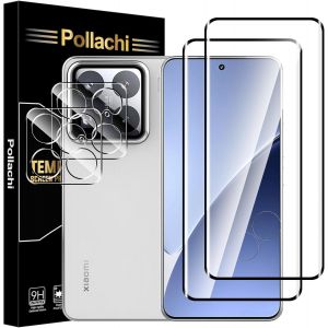 KALANKA-[Lot de 2+2 Verre Trempé pour Xiaomi 15 Pro 5G,2 Pièces 3D Couverture Complète Ecran Trempé Protection et 2 Pièces Caméra Arrière Protecteur,Dureté 9H,Anti - Rayures,Hd Transparent - Neuf