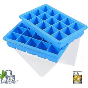 15 Compartiments,Lot De 2 Grands Bacs &Agrave; Gla&ccedil;ons En Silicone Avec Couvercle,Empilables Et Peu Encombrants - Neuf