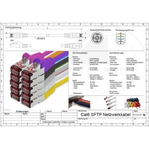 Cat.6 Network Cable 15 m Black-1 x Ethernet Cable Lankabel Cat6 Lan Sftp Pimf Patchcord 1000 Mbps Compatible with Cat5 Cat5e Cat6a Cat7 Cat8 - Neuf