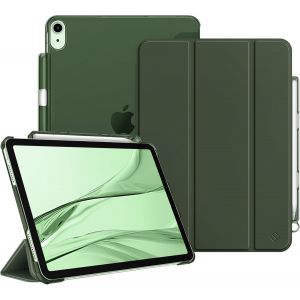 Coque Pour Ipad Air 11 Pouces M3/M2 (2025/2024) Et Ipad Air 5/4 10.9 Pouces (2022/2020) - [Rangement De Stylet] &Eacute;tui Transparent Mat, Housse Fine Veille/R&eacute;veil Auto, Vert Alpin - Neuf