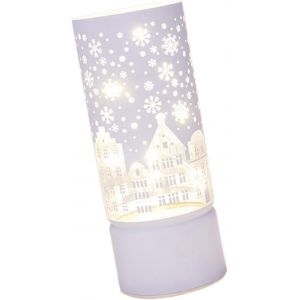 No&euml;l Lampe De Table, Blanc, Imperm&eacute;able &Agrave; L'eau De Lumi&egrave;re La Nuit, D&eacute;coration De No&euml;l, En Verre De La Lampe, D&eacute;coration De No&euml;l Pour L'int&eacute;rieur Et L'ext&eacute;rieur - Neuf