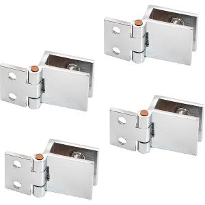 Clips de charni&egrave;re pour portes vitr&eacute;es de placards de cuisine - Lot de 4 - Neuf