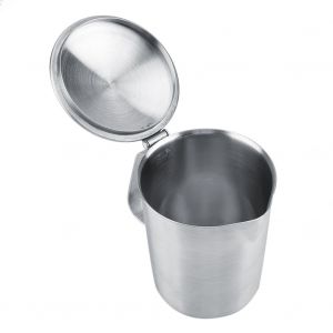 Hjlian Pichet A Mousse De Lait En Acier Inoxydable Avec Couvercle Et Doseur (700 Ml) - Neuf