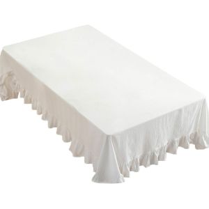 Chenquansarl-Rectangulaire Lin Nappe Tissu Couvrir Nappe De Table Pour Dessus Pupitre Blanc,140 X 220 Cm - Neuf