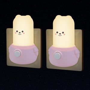 Fabur-Veilleuse Enfant Prise Avec Interrupteur Lot De 2 Lampe Murale Ours Décorer Chambre Bébé Accessoires Cadeau Naissance Fille - Neuf