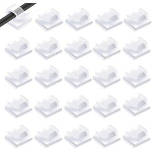 30PCS Clips C&acirc;bles,Attache Cable adhesif Rangement de Accroche Cable Fixation Auto Collant, cavalier cable electrique,pour la gestion des c&acirc;bles,Transparent - Neuf