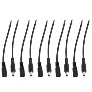 5 Paires 5.5X2.1Mm M&acirc;le Femelle Femelle Connecteur D'alimentation Blanc,Connecteurs D'alimentation Blanc Dc Power Plug Jack Connecteur C&acirc;ble Fil (Noir) - Neuf