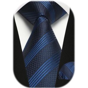 Men's Tie And Clutch Set 8.5 Cm Silk Ties For Men Plaid Stripes Tie For Wedding Party Business.[B248] - Neuf