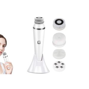 Ensemble De Brosses Nettoyantes &Eacute;lectriques Pour Le Visage 4 En 1 Avec 4 T&ecirc;tes De Brosse Pour Le Soin Et L'exfoliation De La Peau - Neuf