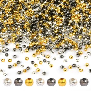 Spacer Beads 4mm,900pcs Spacer Beads For Bracelets,Spacer Beads,Crushing Beads Black Silver Gold For Jewelry Making - Neuf