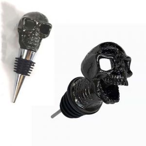 Lot De 2 Bouchons Verseurs, Halloween De Vin En Liège Verseurs, Aérateur De Vin Et De Whisky Verseur, Unique Halloween Souvenirs, Cadeau Idéal Pour Les Amateurs De Crâne, Décoration De Noël (Noir) - Neuf