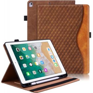 Kalws-Coque Pour Ipad 9.7 Pouces 2018/2017 (Ipad 6e/5e Génération) Housse Cuir Pu [Réveil/Veille Automatique] Etui De Protection Avec Support Fonction Pour Ipad Air 2/Air 1,Brun - Neuf