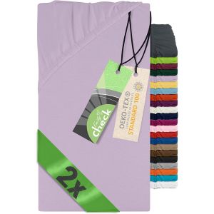 Teppc-Lot De 2 Draps-Housses Pour Matelas D'enfant Et Bébé - 1493.2123 - 70 X 140 Cm - Lilas - Neuf