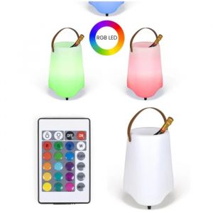 Seau &Agrave; Champagne Lumineux 12 Led Rgb 16 Couleurs Changeantes-T&eacute;l&eacute;commande - Neuf