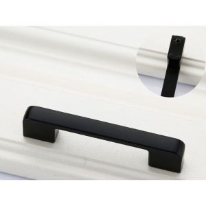 2 Pcs Noir Poignées de Porte, Armoires de Cuisine, Tiroirs, Chambre à coucher Pull entraxe 96mm - Neuf