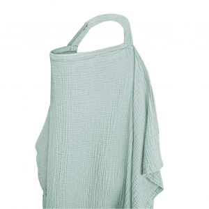 Couverture D'allaitement En Coton, Chale D'allaitement Pour Usage Public, Avec Sangle Flexible, Poncho Respirant A Couverture Complete, Vert Clair - Neuf