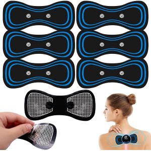 Lot De 6 Masseurs De Rechange Pour Appareil De Massage Cervical - Utilisation Avec Un Appareil De Massage &Agrave; Micro-Courant - Patch Autocollant Rempla&ccedil;able - Mini Masseur Portable - Neuf